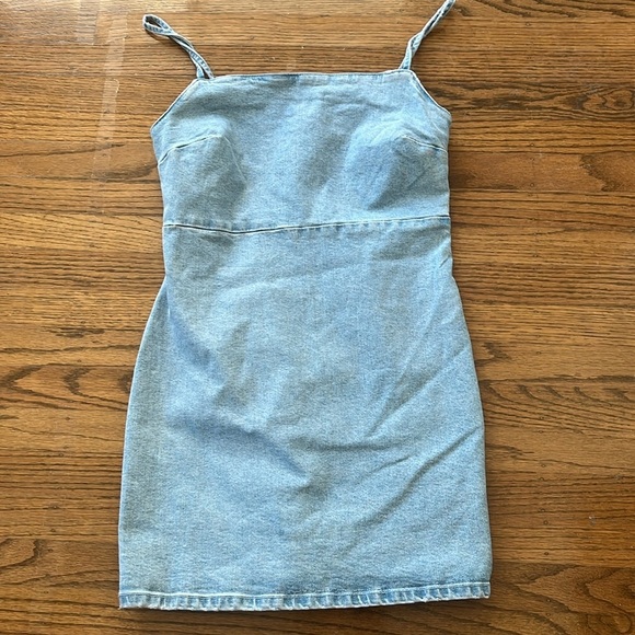 ZARA  Tank Denim Dress Size L New With Tag - Picture 5 of 9
